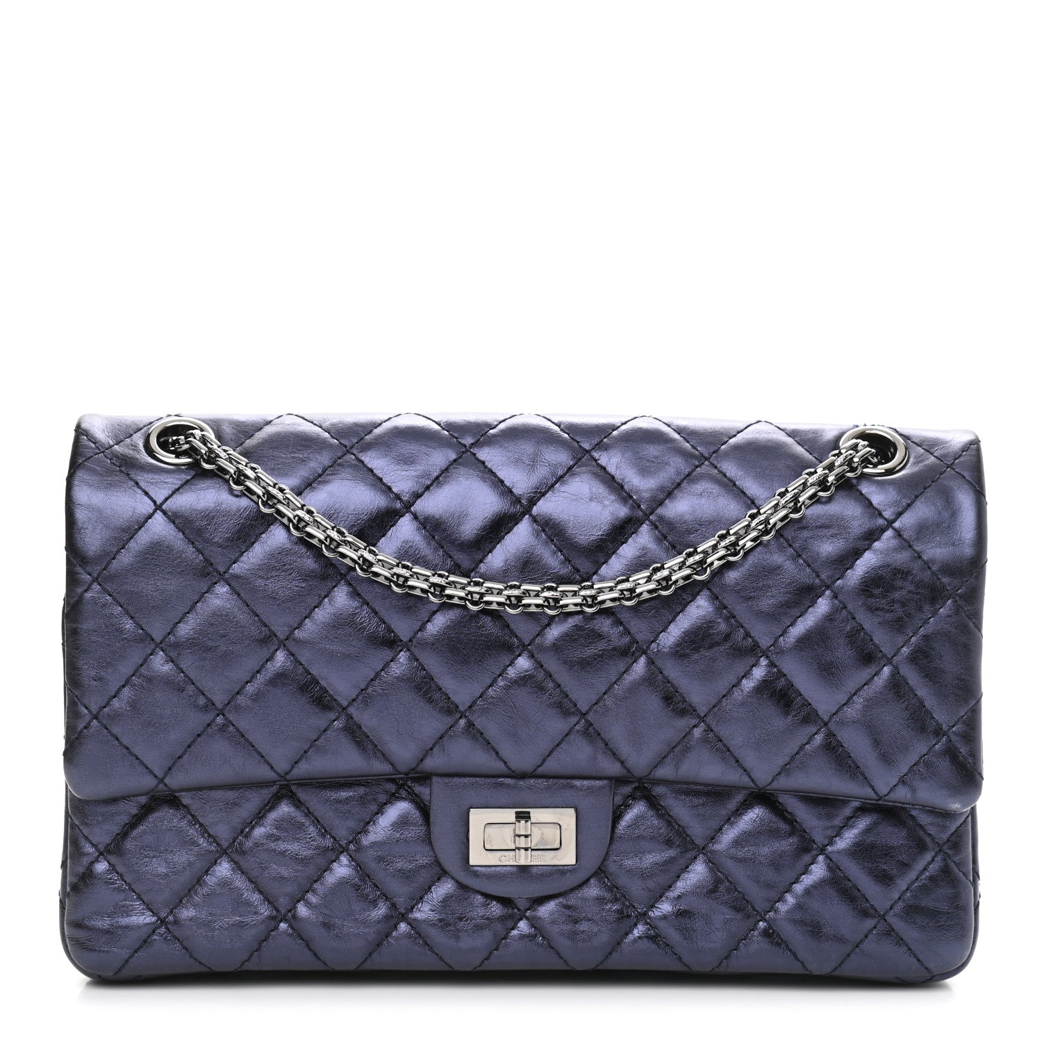 Chanel Metallic Calfskin Quilted 2.55 Reissue 226 Flap Marine Fonce 1 of 12