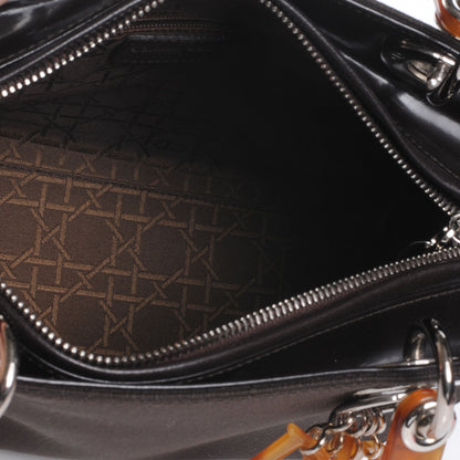 Christian Dior Canvas Medium Lady Dior Dark Brown 7 of 9