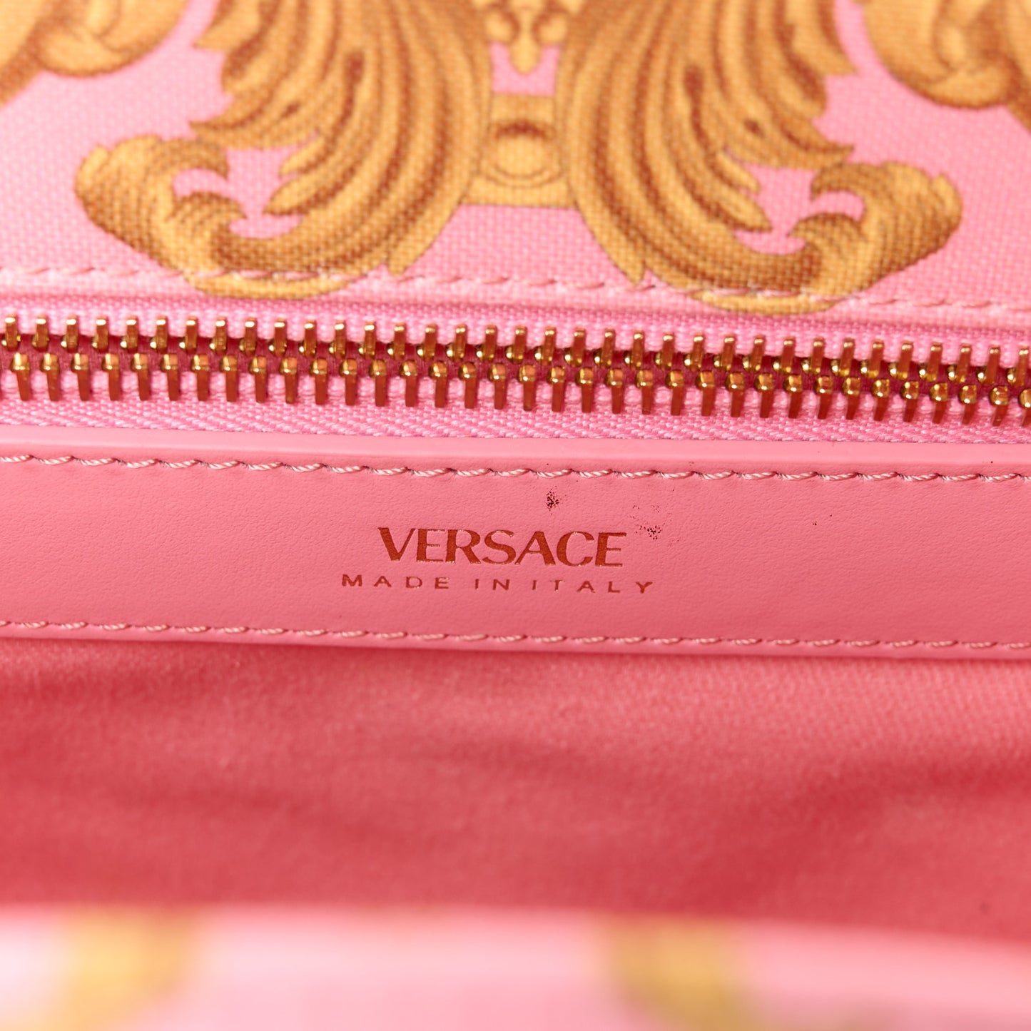Canvas Baroque Print Medusa Small Tote Pink