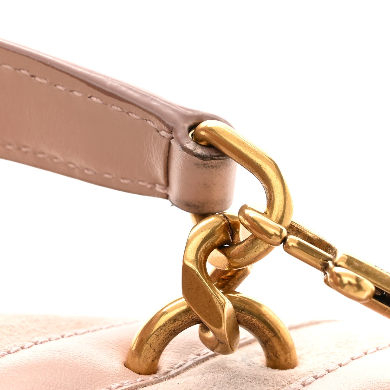 Saint Laurent Calfskin Suede Matelasse Chevron Medium Monogram College Bag Rose Poudre 14 of 16