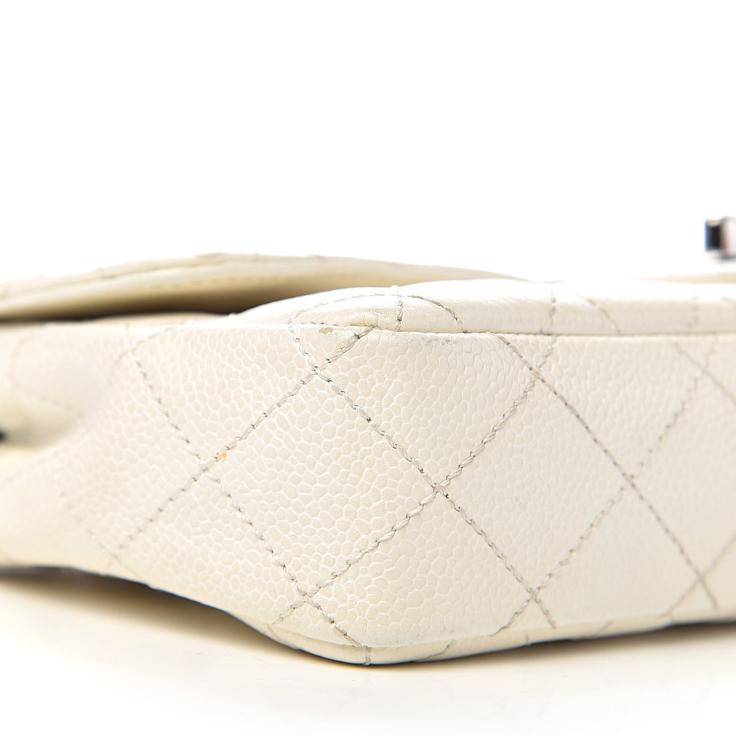 Caviar Quilted East West Flap White