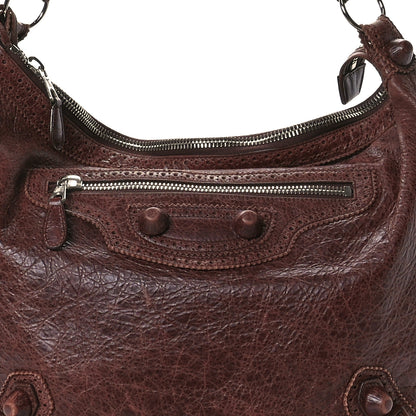 Balenciaga Agneau Giant Brogues Hardware Day Hobo Castagna 9 of 11