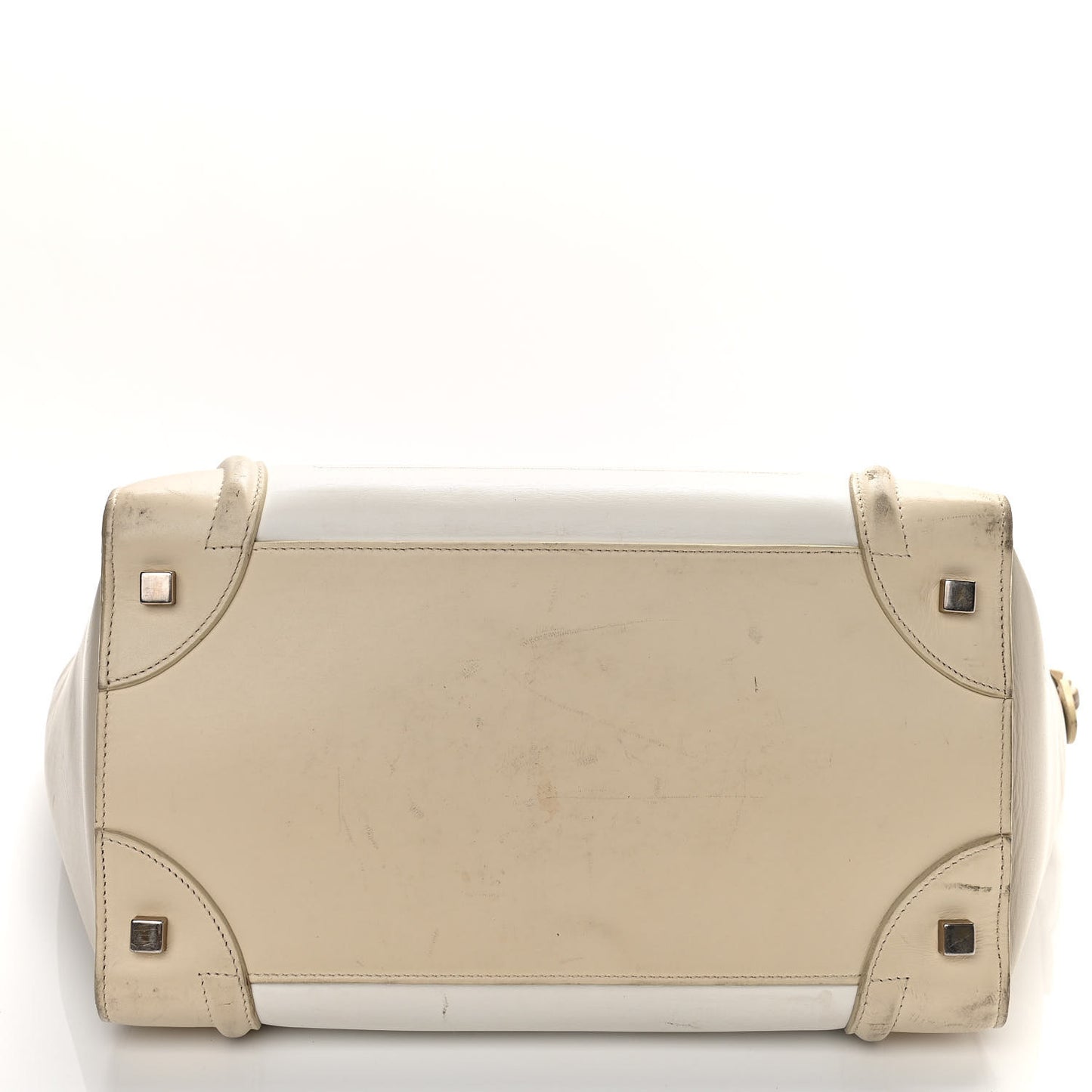 Smooth Calfskin Mini Tri-Color Luggage White