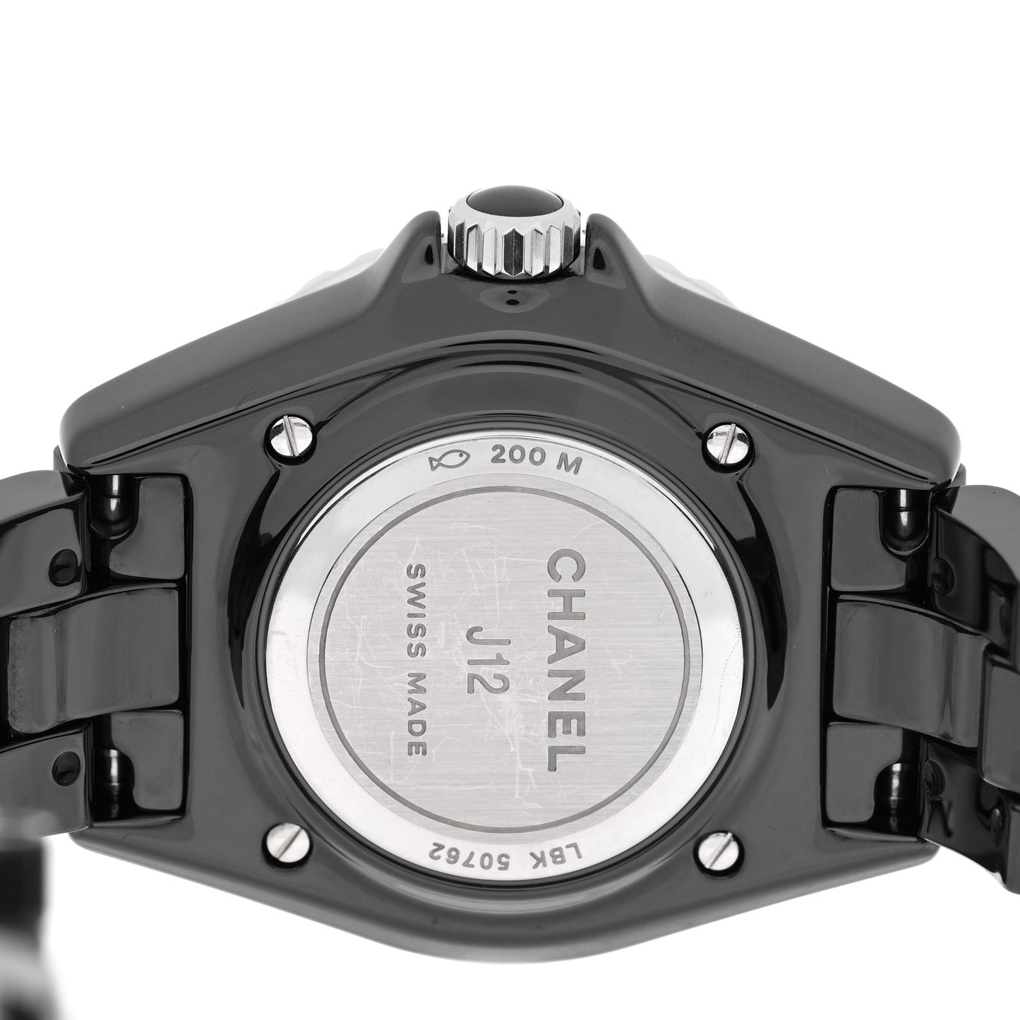 Stainless Steel Ceramic Diamond 33mm J12 Quartz Watch Black