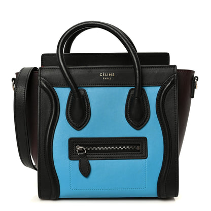 Celine Smooth Calfskin Nano Tri-Color Luggage Turquoise 1 of 9