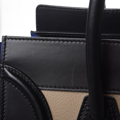 Celine Elephant Calfskin Suede Mini Tri-Color Luggage Sand 10 of 12