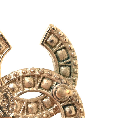 Chanel Crystal Timeless CC Earrings Gold 5 of 6