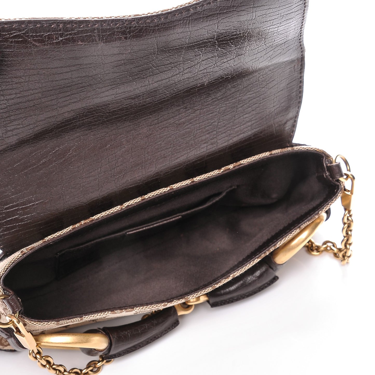 Monogram Horsebit Clutch Brown