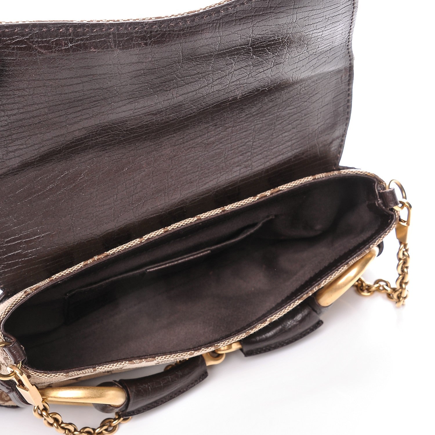 Gucci Monogram Horsebit Clutch Brown 5 of 7