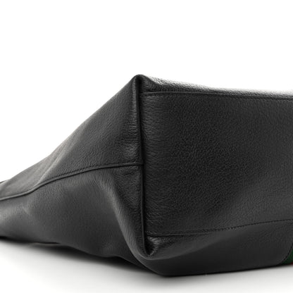 Gucci Textured Calfskin Web Medium Ophidia Shopping Tote Black 9 of 13