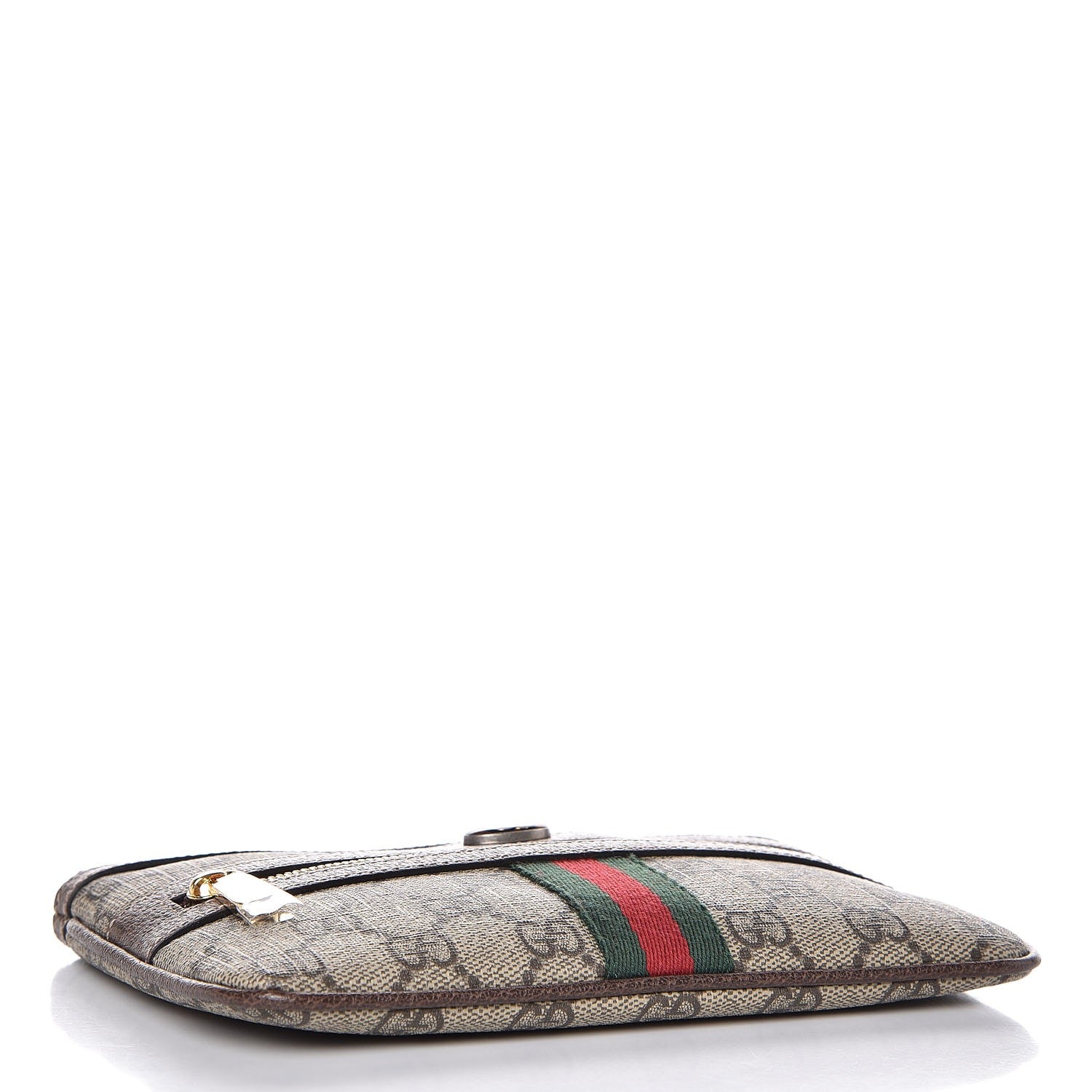 Gucci GG Supreme Monogram Web Small Ophidia Pouch Clutch Beige New Acero 4 of 8
