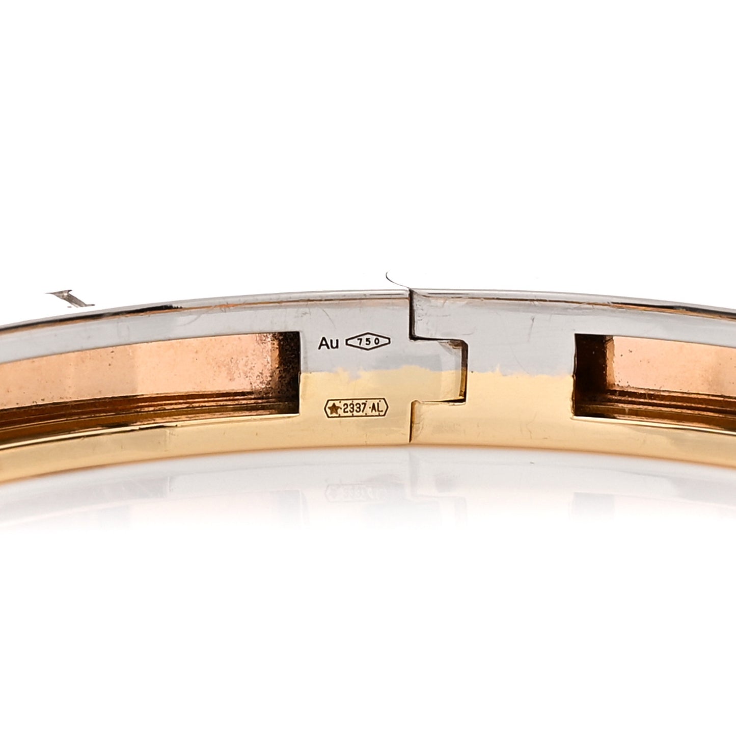 18K Yellow White Rose Gold Narrow B.Zero1 Bangle Bracelet L