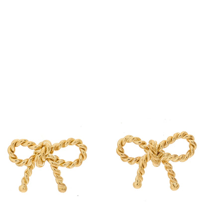 Tiffany 18K Yellow Gold Twist Bow Earrings 1 of 4