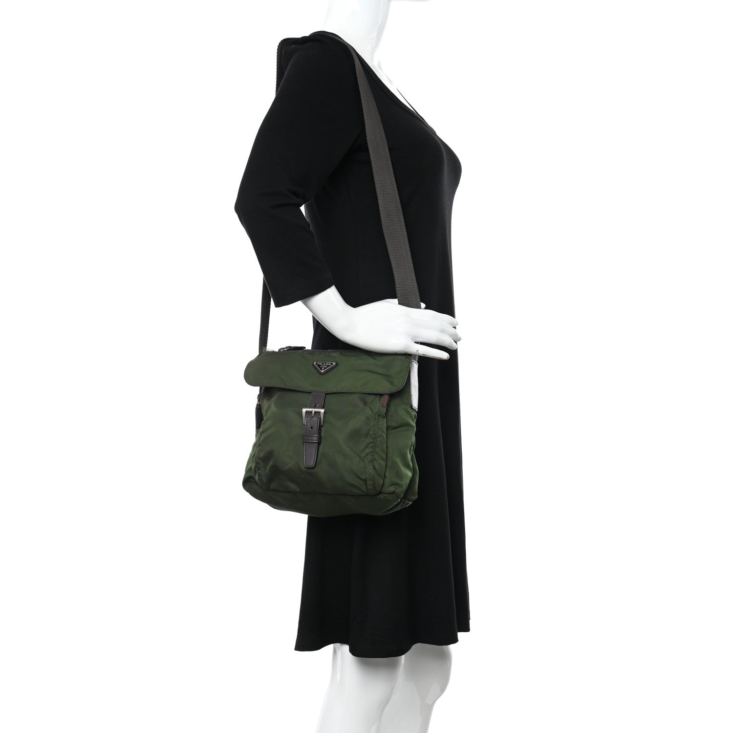 Prada Nylon Vela Small Hunting Bag Green 2 of 14