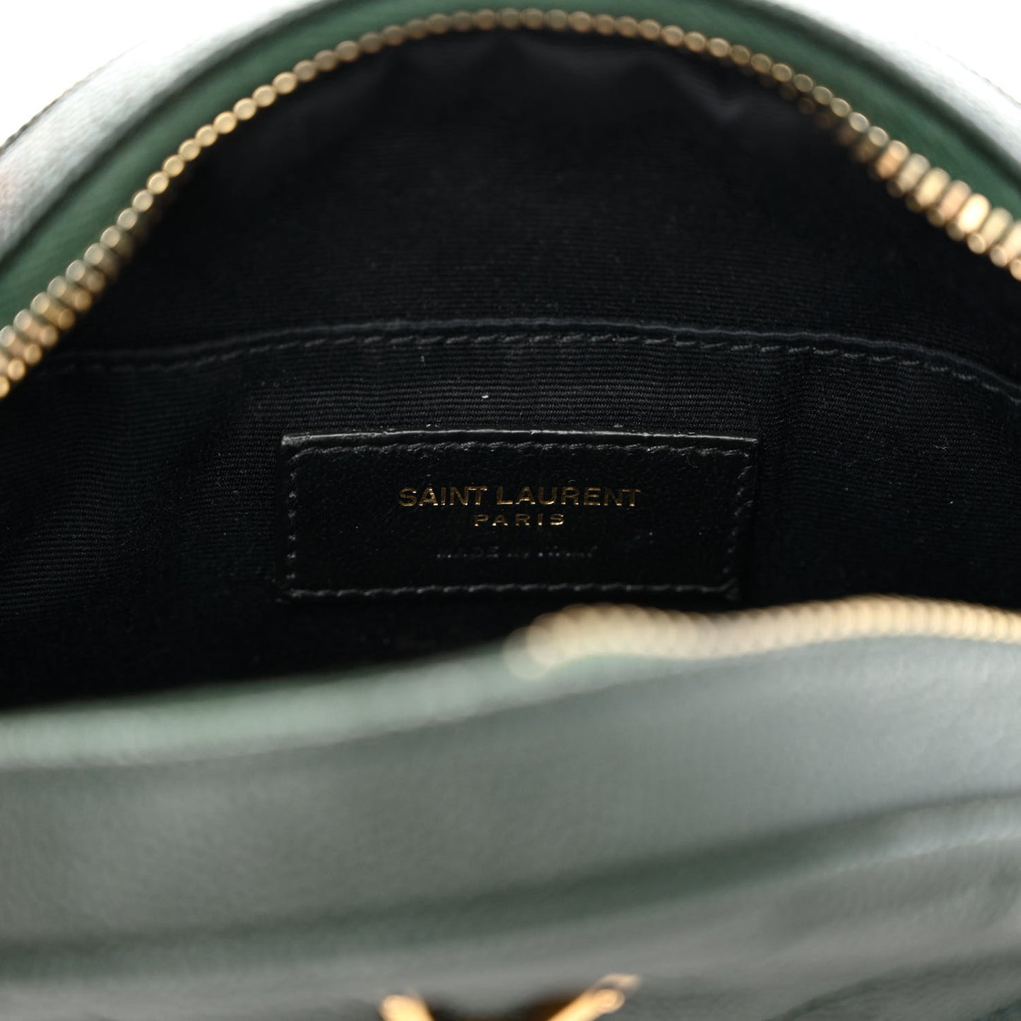 Grain De Poudre Matelasse Chevron Quilted Round Vinyle Camera Bag New Vert Fonce