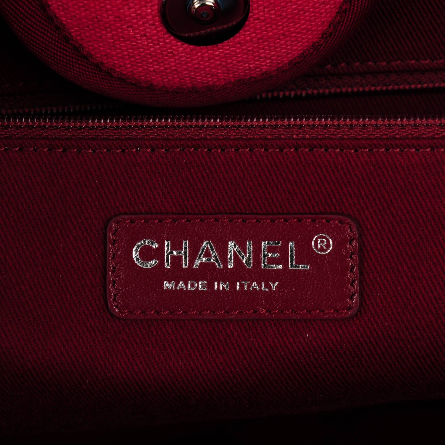 Chanel Canvas Large Deauville Tote Red 6 of 7