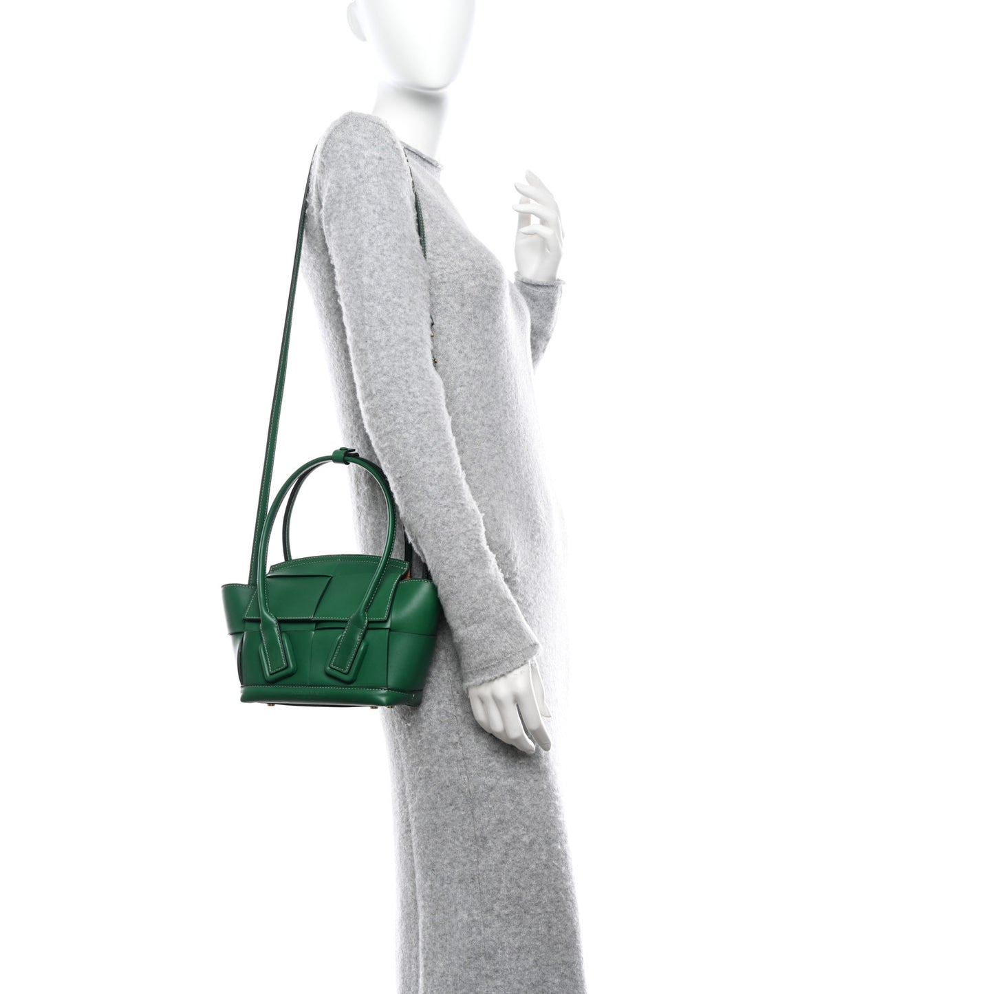 Calfskin Mini Maxi Intrecciato Arco Green