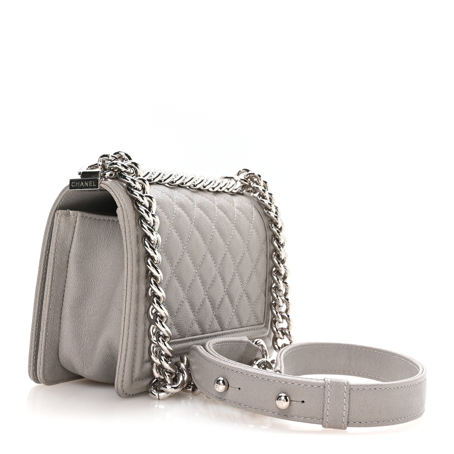 Chanel Caviar Quilted Small Boy Flap Grey 3 of 11