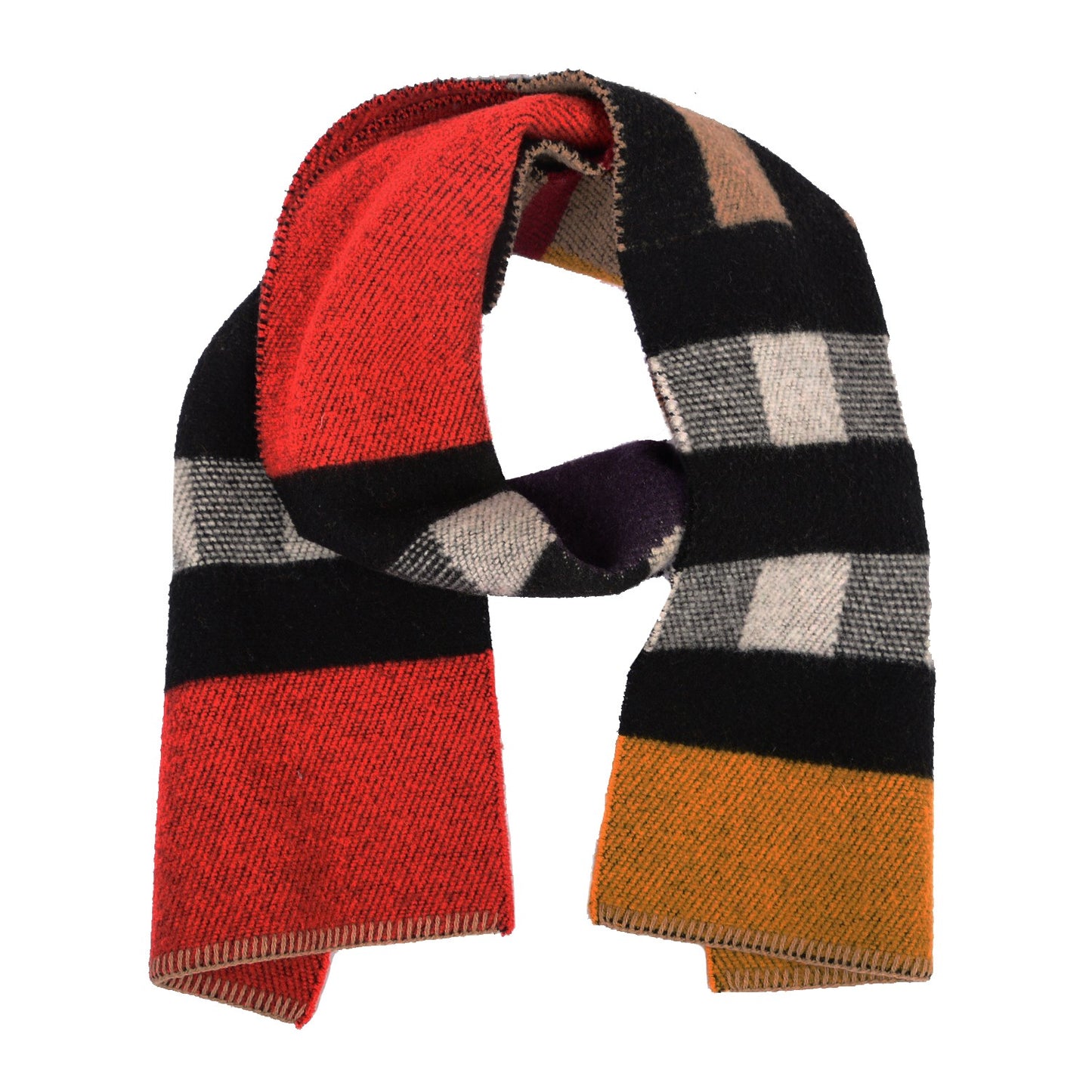Wool Cashmere Patchwork Blanket Scarf