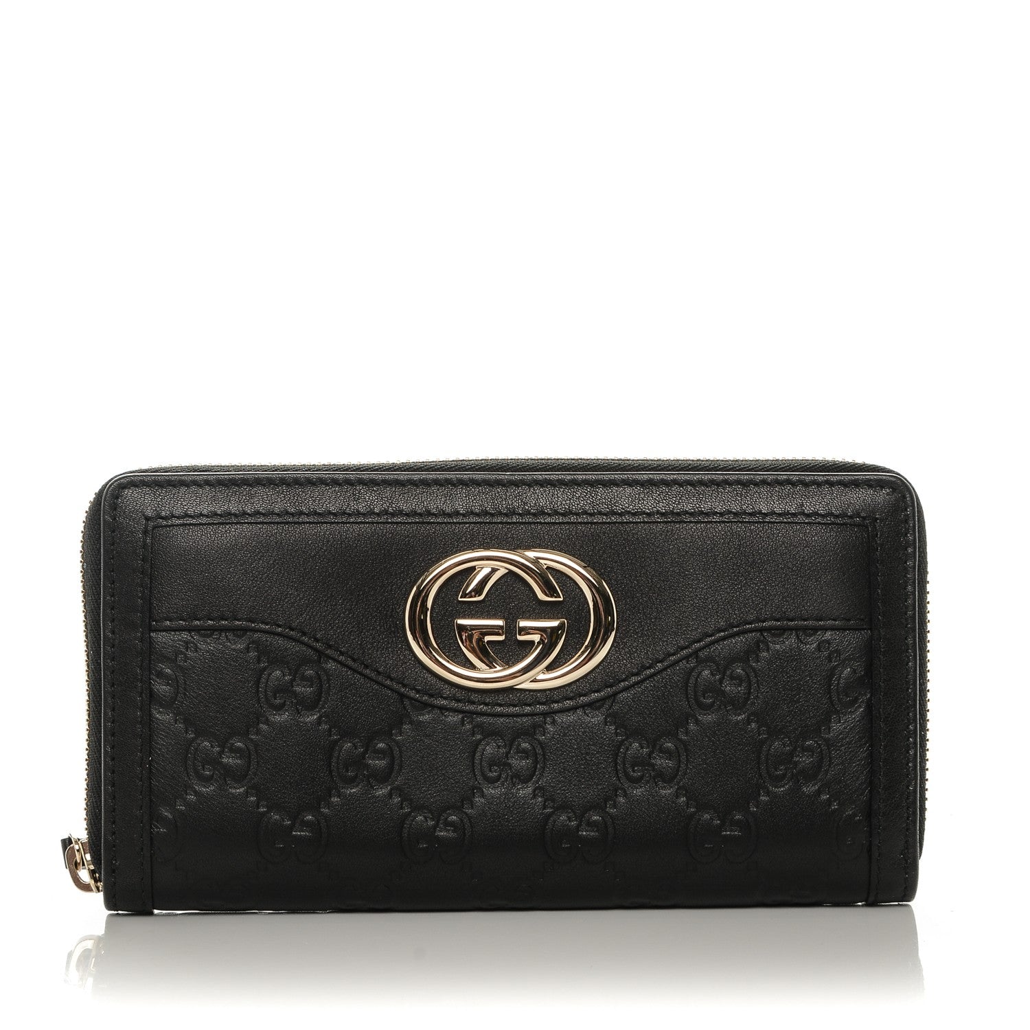 Gucci Guccissima Sukey Zip Around Wallet Black 1 of 6