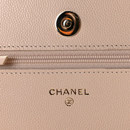Chanel Caviar Quilted Coco Candy Wallet On Chain WOC Beige 5 of 8