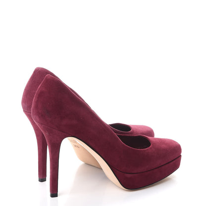 Gucci Suede Platform Pumps 36.5 Burgundy 4 of 11