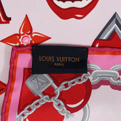 Louis Vuitton Silk Monogram Lucky Square Scarf Rose Pop 2 of 4