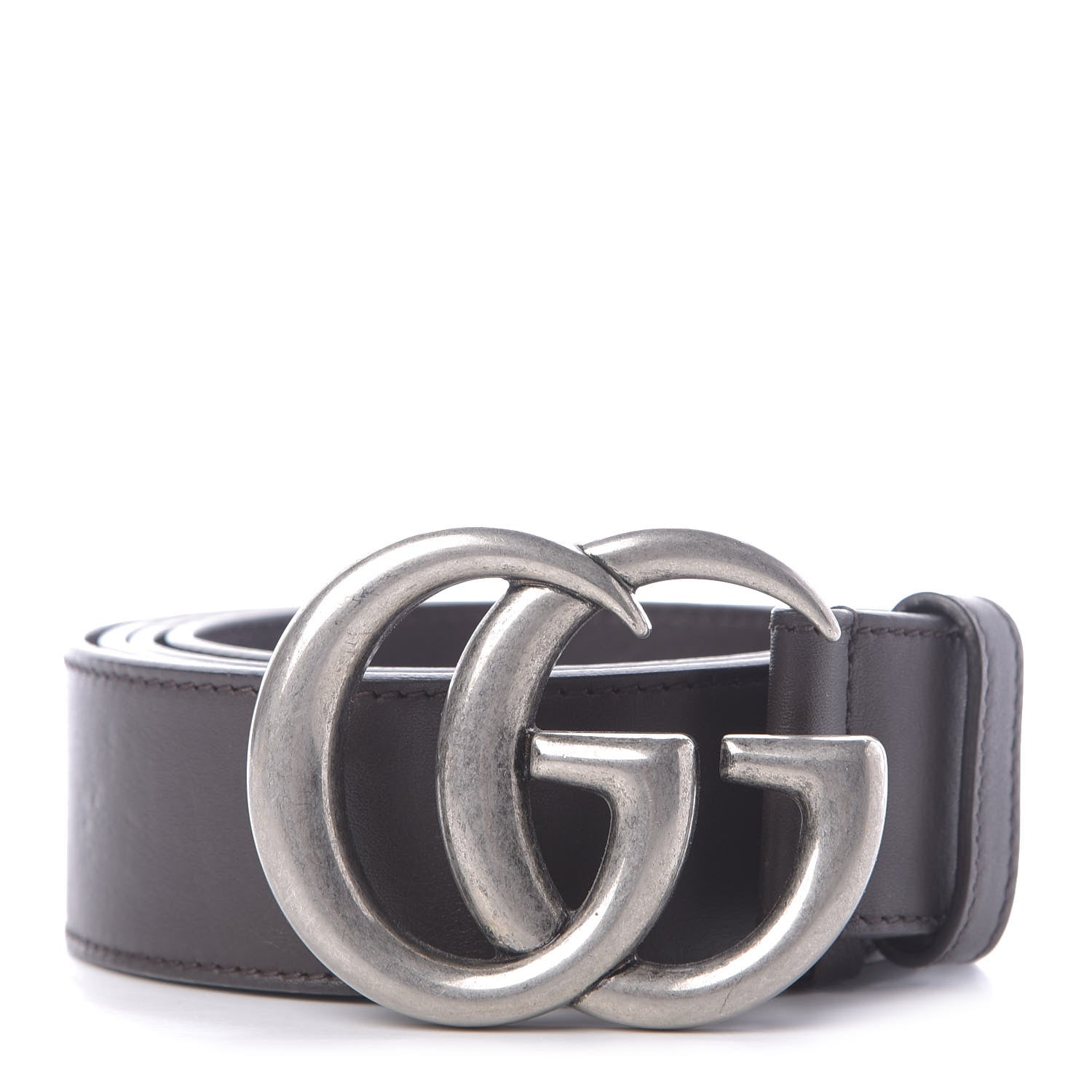 Gucci Moon Calfskin Nickel Double G 40mm Belt 110 44 Dark Cocoa 1 of 7