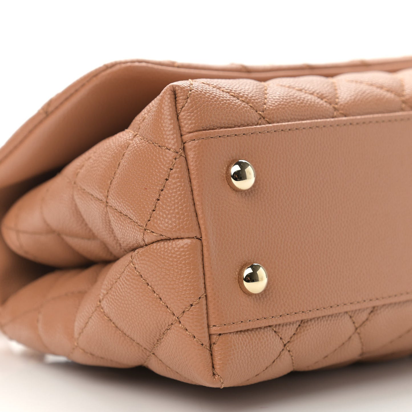 Caviar Quilted Mini Coco Handle Flap Brown