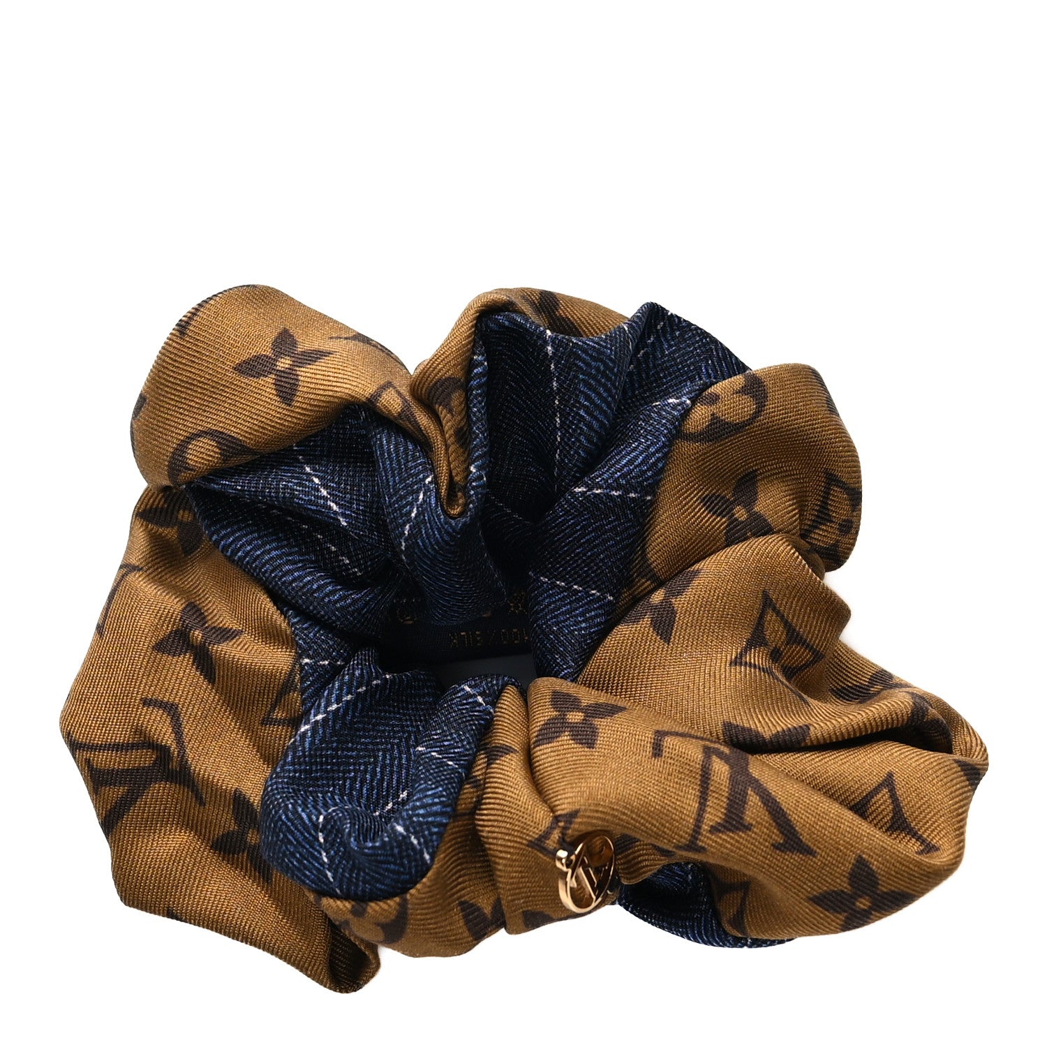 Louis Vuitton Silk Monogram Scrunchie Navy 1 of 4