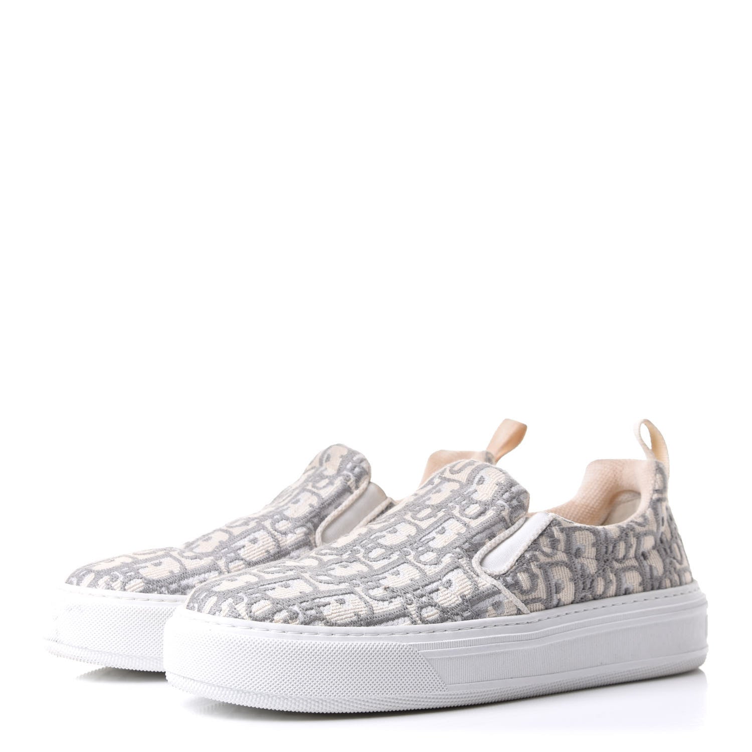 Christian Dior Canvas Oblique Embroidered Womens Solar Slip On Sneakers 39 Grey Stone 3 of 10
