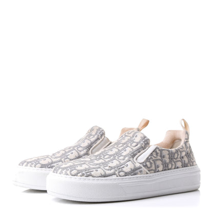 Christian Dior Canvas Oblique Embroidered Womens Solar Slip On Sneakers 39 Grey Stone 3 of 10