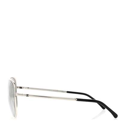Chanel Pilot Summer Aviator Sunglasses 4223 Silver 3 of 8