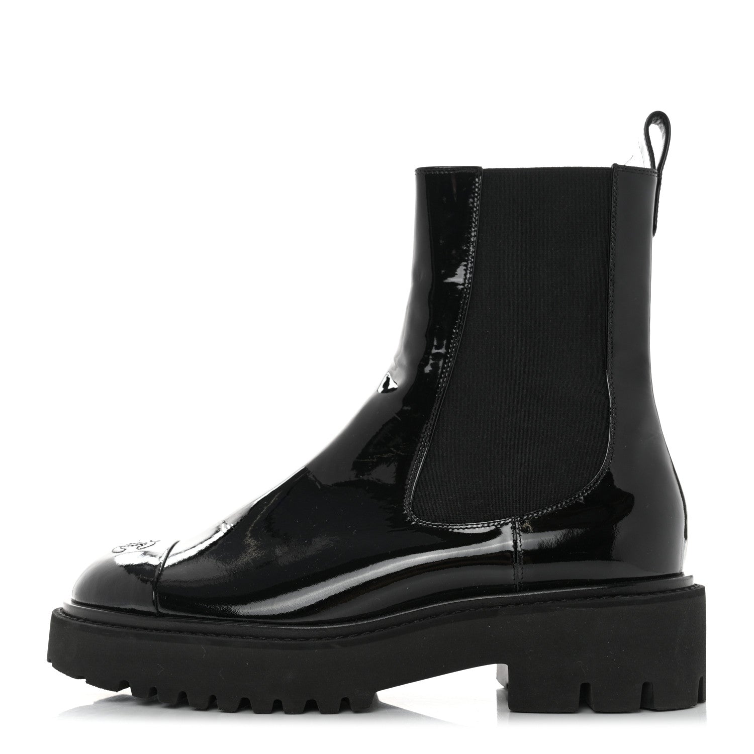 Chanel Patent Cap Toe Short Boots 41 Black 1 of 9