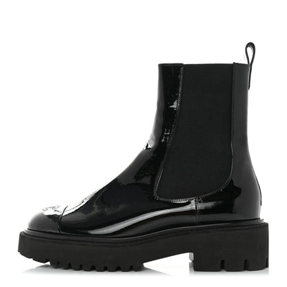 Chanel Patent Cap Toe Short Boots 41 Black 1 of 9