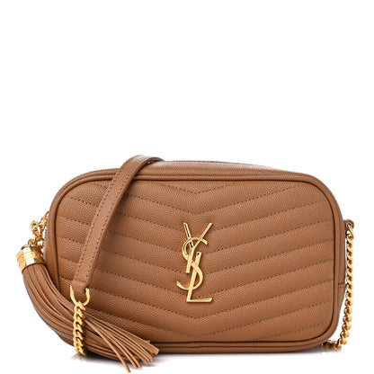 Saint Laurent Grain De Poudre Matelasse Monogram Mini Lou Camera Bag Dark Natural 1 of 11