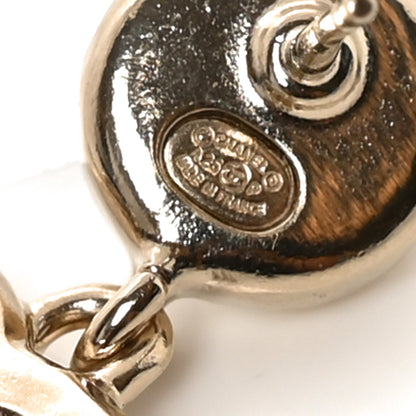 Chanel Pearl Enamel CC Drop Earrings Black 4 of 5