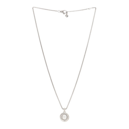 David Yurman Sterling Silver Diamond Pearl 8mm Crossover Pendant Necklace 2 of 3