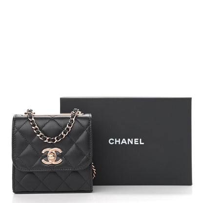 Chanel Lambskin Quilted Mini Trendy CC Clutch With Chain Black 12 of 12