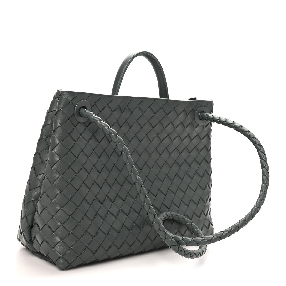 Nappa Intrecciato Medium Andiamo Shoulder Bag Aloe