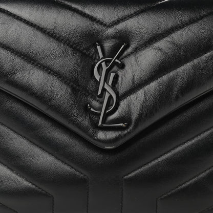 Saint Laurent Calfskin Y Quilted Monogram Small Loulou Chain Satchel Black 8 of 12