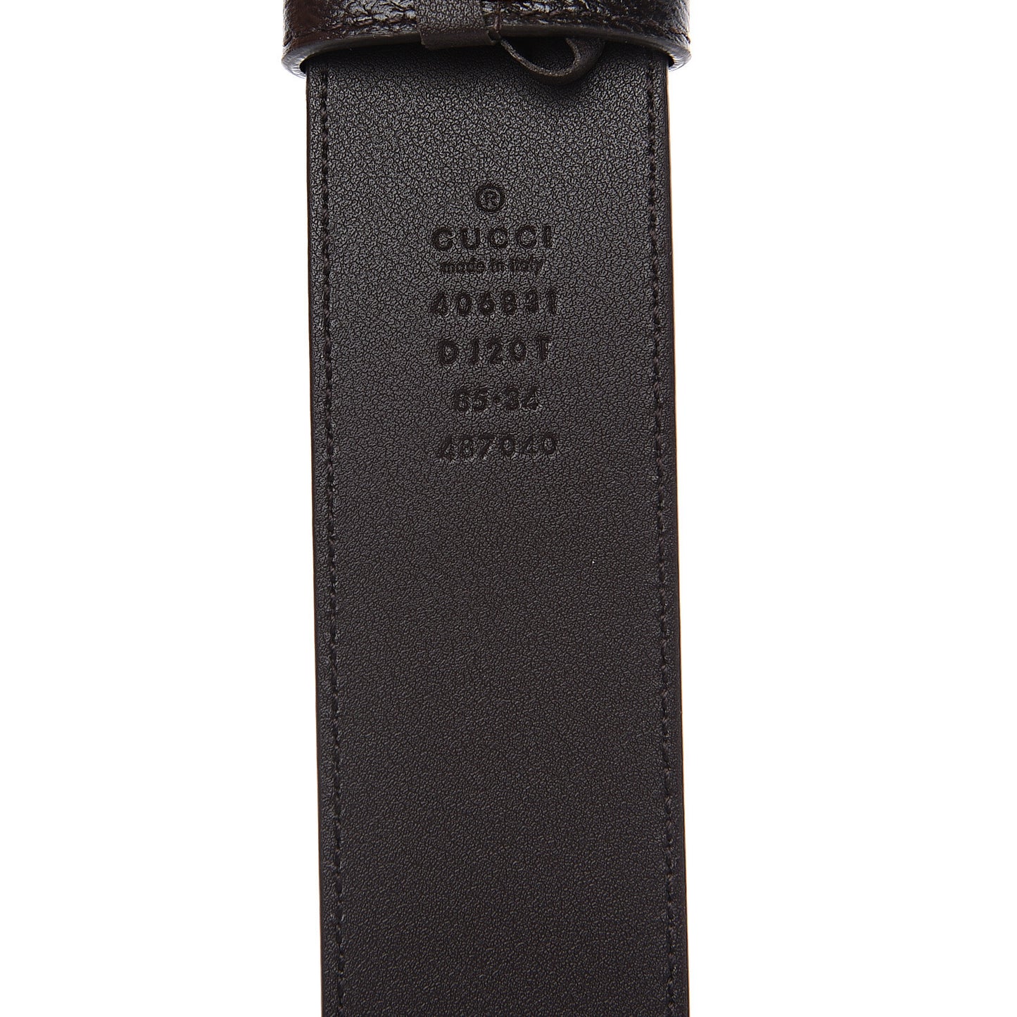 Textured Dollar Calfskin Double G 40mm Belt 85 34 Dark Cocoa