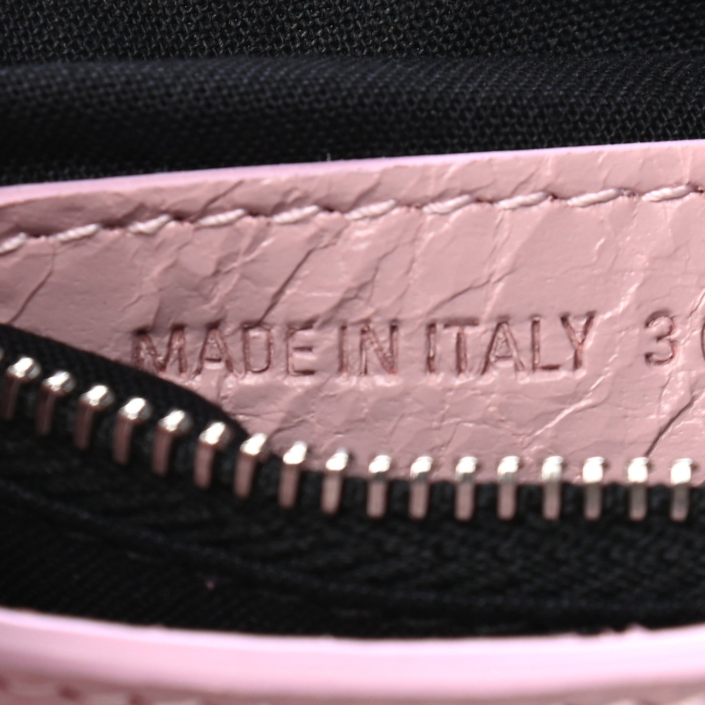 Agneau Classic Silver Hardware Mini City Logo Strap Pale Rose Black