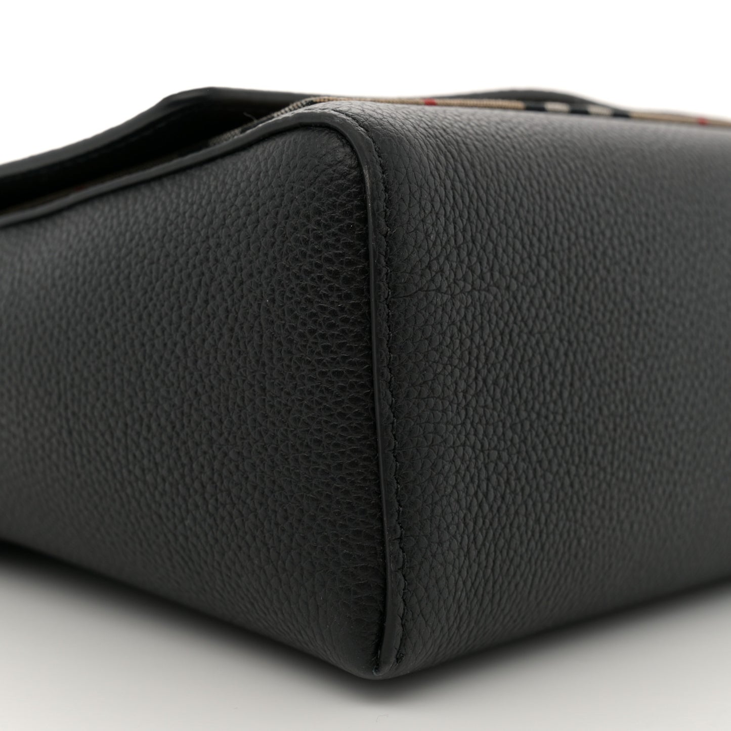 Grainy Calfskin Vintage Check Note Crossbody Bag Black