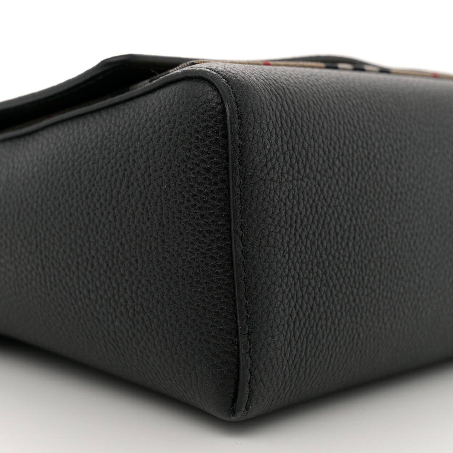 Burberry Grainy Calfskin Vintage Check Note Crossbody Bag Black 9 of 11