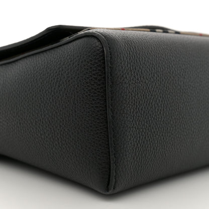 Burberry Grainy Calfskin Vintage Check Note Crossbody Bag Black 9 of 11