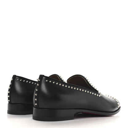 Christian Louboutin Calfskin Spike Mens Dandy Cloo Flat Loafers 43 Black Silver 5 of 8