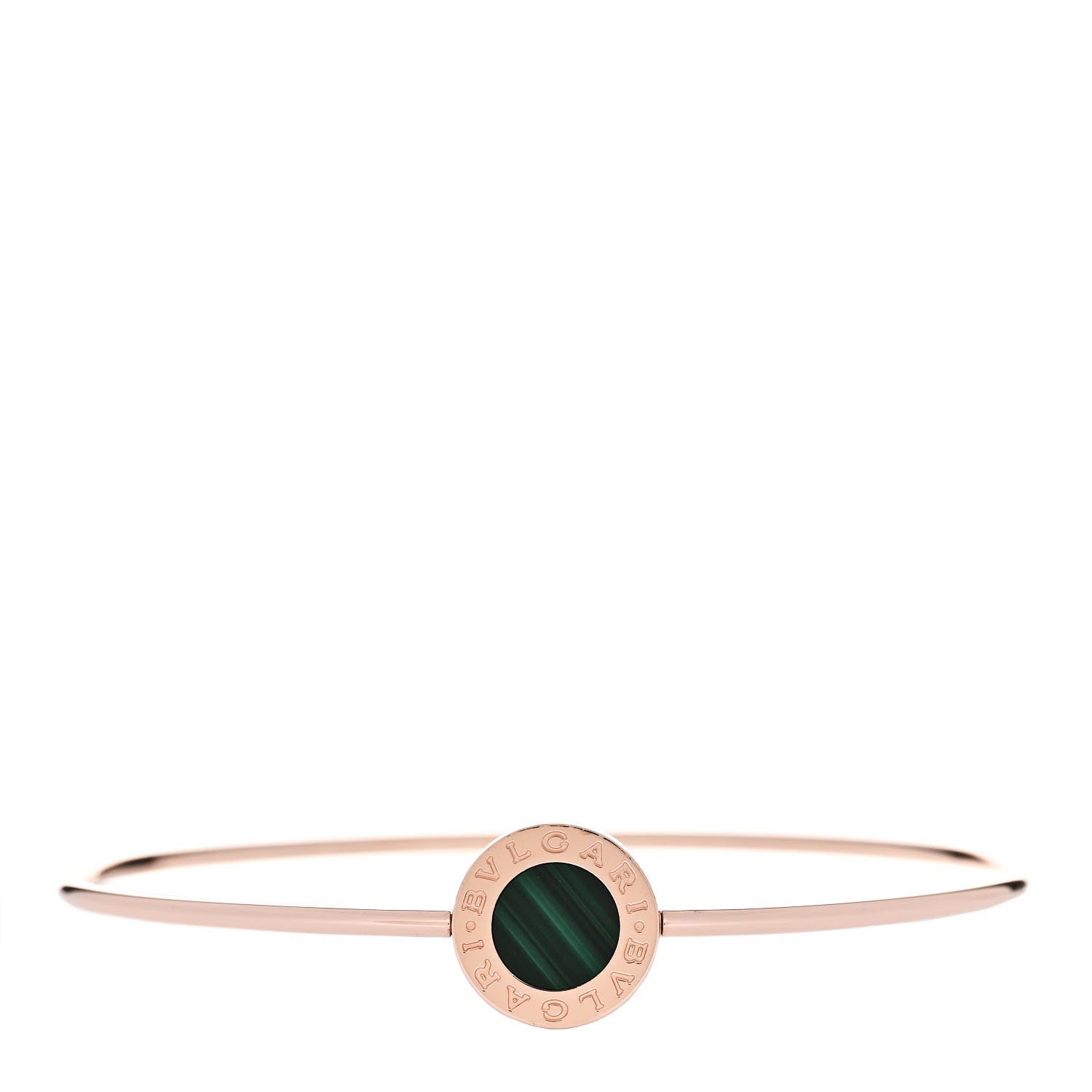 Bulgari 18K Rose Gold Malachite BVLGARI BVLGARI Bangle Bracelet M 1 of 5