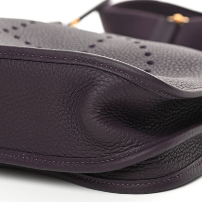 Hermes Taurillon Clemence Evelyne III PM Raisin 10 of 10