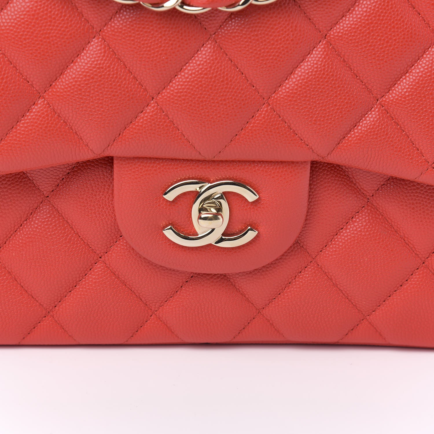 Chanel Caviar Quilted Jumbo Double Flap Red 9 of 10